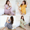【好看更好穿，舒适到像裸穿】懒人家居纯色套装，选用阿尔卑斯冰爽削光纱柔软轻盈清肤透气，坠感显瘦，既穿既美，可居家可外穿女睡衣睡裤 商品缩略图3