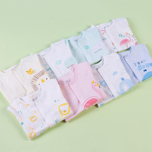 贝贝怡男女宝宝可爱印花薄长袖连体衣哈衣211L479 商品图3