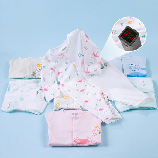 贝贝怡男女宝宝可爱印花薄长袖连体衣哈衣211L479 商品图9