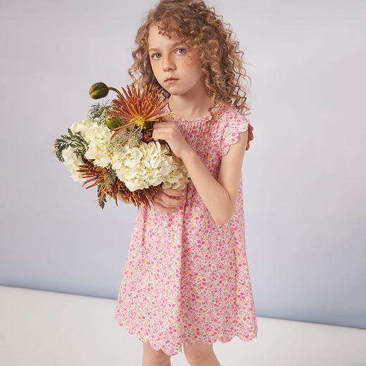 【纯棉碎花连衣裙】夏季新品女童薄款连衣裙时尚小碎花无袖圆领裙子 商品图1