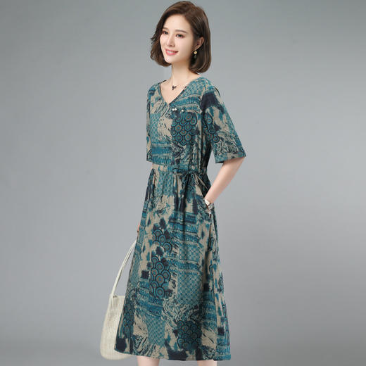 HR  WL80329新款宽松时尚印花休闲连衣裙 商品图1