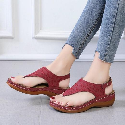 女士凉鞋罗马风一字扣带女凉鞋大码凉鞋