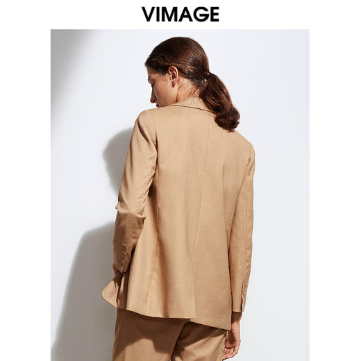 VIMAGE纬漫纪春季新款时尚复古中性百搭通勤显瘦西装外套女VA2103107 商品图3