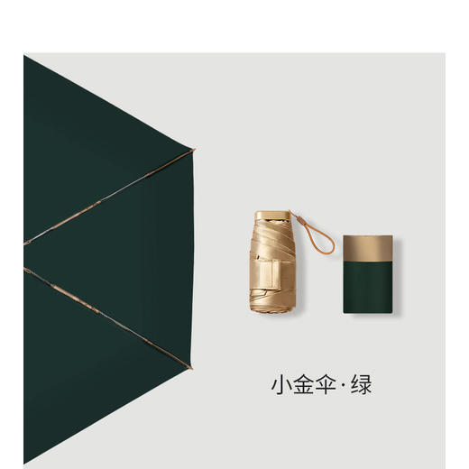 【人手必备】2021年全新防晒科技涂层金胶金色伞骨超柔遮光五折小金伞晴雨两用一甩即干便携防晒 商品图3
