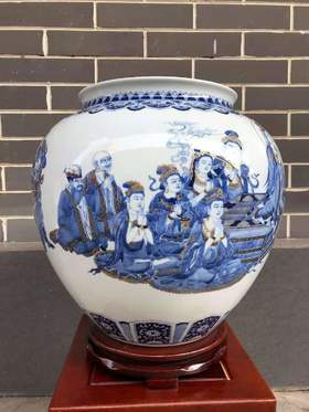 杨海新:青花描金维摩诘演教图