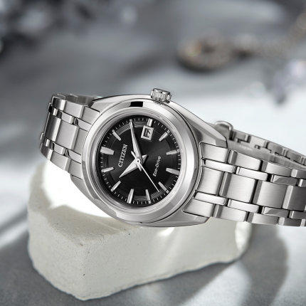 西铁城日本官方正品防水复古防水夜光情侣表光动能手表女表FE1050-52E 商品图1