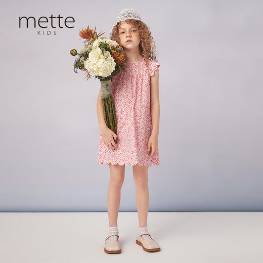 【纯棉碎花连衣裙】夏季新品女童薄款连衣裙时尚小碎花无袖圆领裙子 商品图0