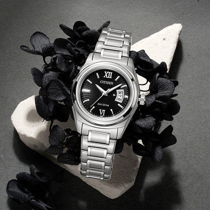 西铁城日本官方正品防水复古防水夜光情侣表光动能手表女表FE1050-52E 商品图3