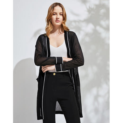 EITIE爱特爱春季新款通勤显瘦百搭舒适透气防晒针织开衫外套6101818 商品图6