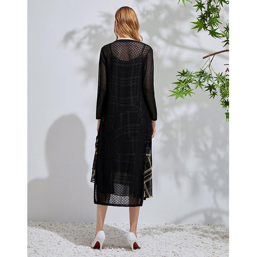 EITIE爱特爱春季新款通勤显瘦百搭简约纯色针织开衫长外套女5901616 商品图4