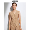 VIMAGE纬漫纪春季新款复古文艺显瘦英式无袖背心短马甲上衣女VA2103109 商品缩略图0