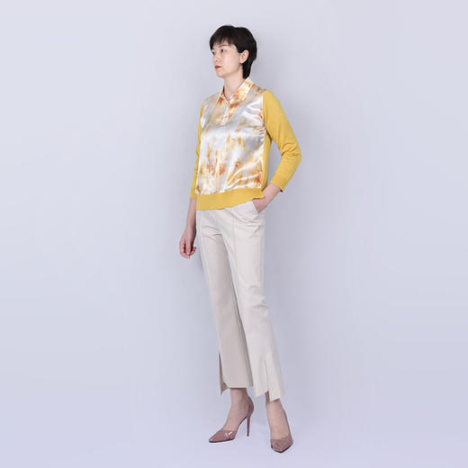 圣三利女装拼接款长袖针织衫SL121M04 商品图2