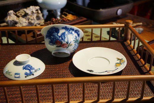 谢良华:釉下五彩博古花卉茶具套组 商品图0