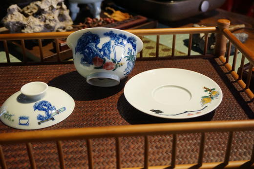 谢良华:釉下五彩博古花卉茶具套组 商品图1