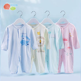 贝贝怡男女宝宝可爱印花薄长袖连体衣哈衣211L479