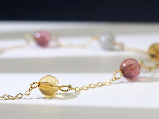 【小圆满】天然月光石黄水晶草莓晶 三得意 商品图2