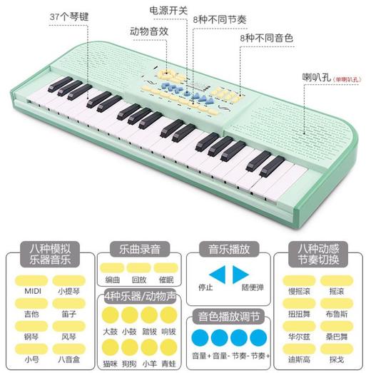 【儿童电子琴】电子琴 带麦克风儿童早教玩具 益智多功能音乐小钢琴 商品图3
