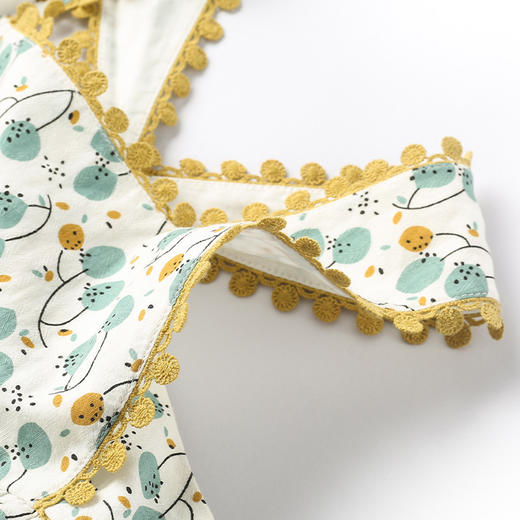 【纯棉背带印花裙】夏季新品女童薄款背带露背裙中长款印花连衣裙 商品图5