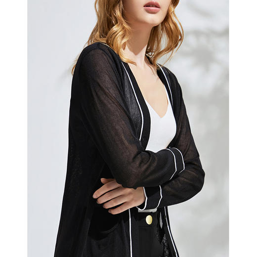 EITIE爱特爱春季新款通勤显瘦百搭舒适透气防晒针织开衫外套6101818 商品图2