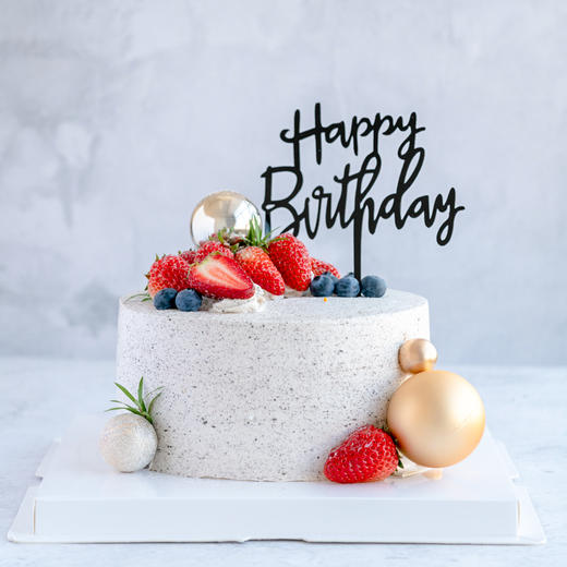 牛奶奶油蛋糕 小清新草莓蓝莓蛋糕  牛奶奶油蛋糕021 生日蛋糕 大理同城送 商品图2