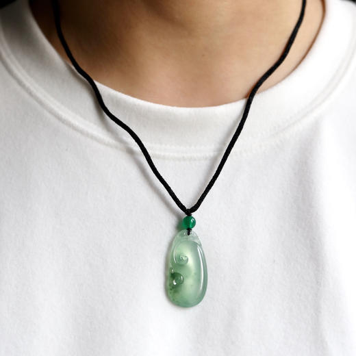 高冰到玻璃种晴水飘绿花翡翠如意 商品图10