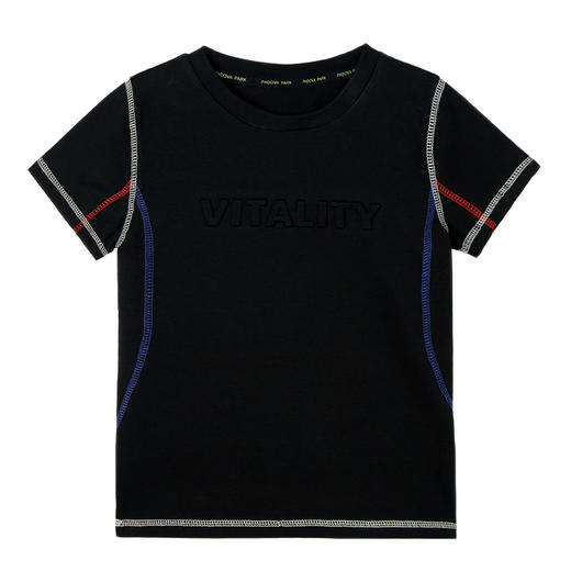 【纯棉男童T恤】夏季新品男童立体字母印花短袖T恤撞色圆领上衣 商品图6