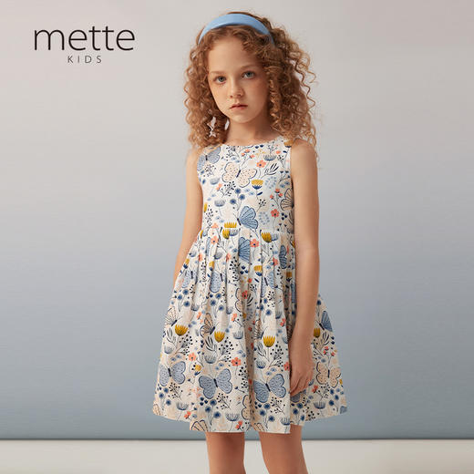 【纯棉印花露背连衣裙】夏季新品女童薄款中长款连衣裙无袖碎花露背裙 商品图0