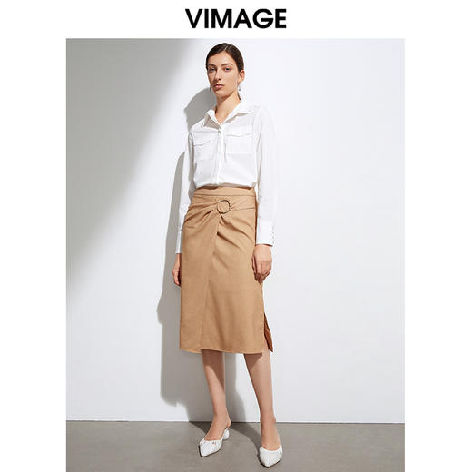 VIMAGE纬漫纪春季新款通勤气质简约直筒显瘦百搭衬衫上衣女VA2109115 商品图1