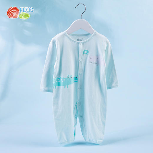 贝贝怡男女宝宝可爱印花薄长袖连体衣哈衣211L479 商品图11