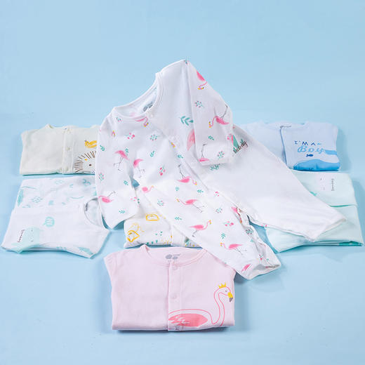 贝贝怡男女宝宝可爱印花薄长袖连体衣哈衣211L479 商品图5