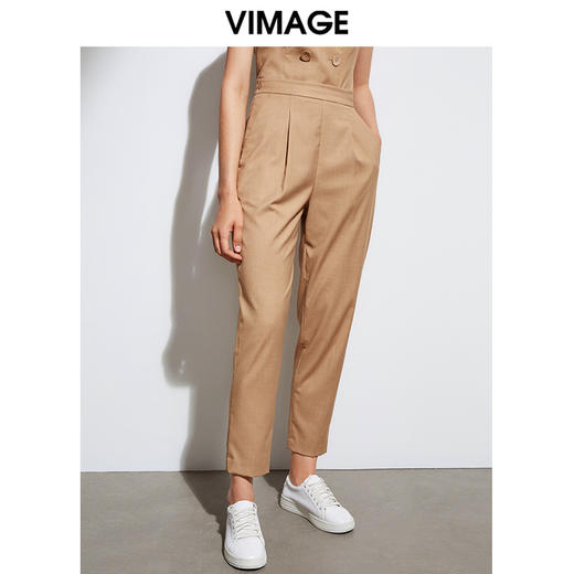 VIMAGE纬漫纪春季新款洋气通勤显瘦百搭复古小脚西装长裤女裤VA2105115 商品图2
