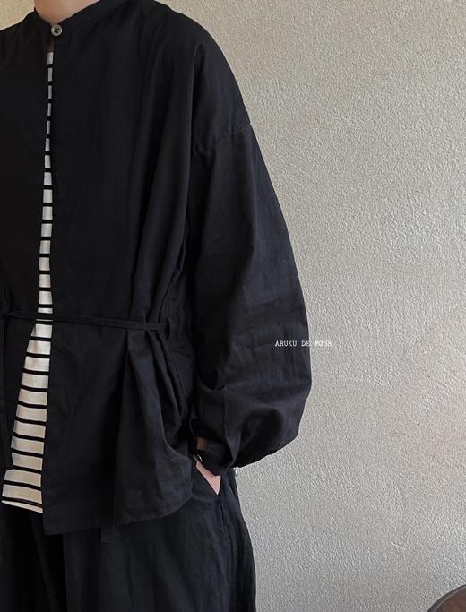 （5折）AU garcons浅棕/黑绑带上衣 商品图0