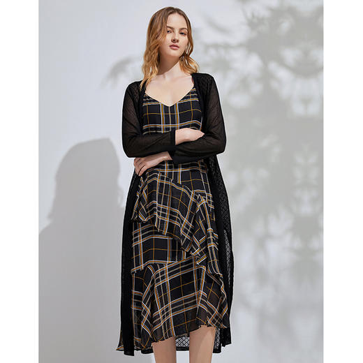 EITIE爱特爱春季新款通勤显瘦百搭简约纯色针织开衫长外套女5901616 商品图6