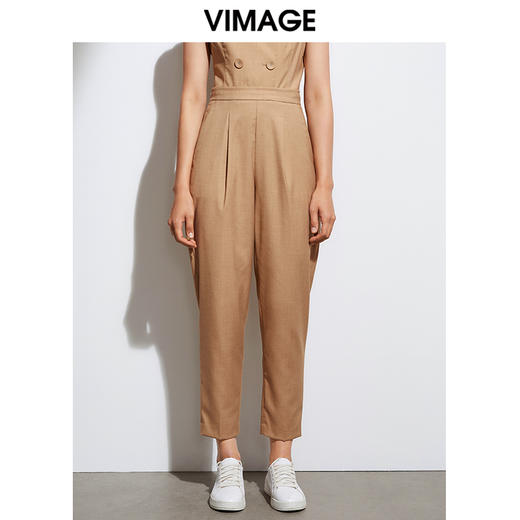 VIMAGE纬漫纪春季新款洋气通勤显瘦百搭复古小脚西装长裤女裤VA2105115 商品图4