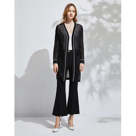 EITIE爱特爱春季新款通勤显瘦百搭舒适透气防晒针织开衫外套6101818 商品图1