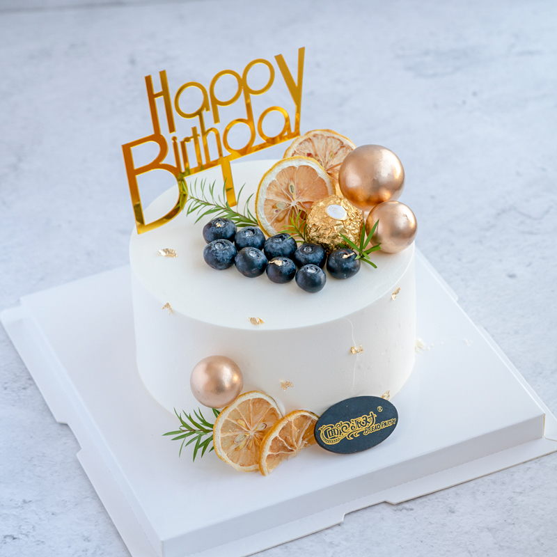 乳脂奶油蛋糕 小清新蓝莓柠檬费列罗蛋糕  乳脂奶油蛋糕016 生日蛋糕 大理同城送