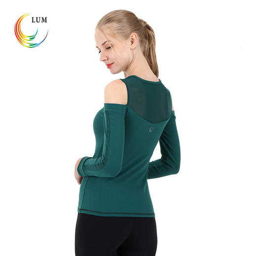 LUM9356露檬瑜伽服拼网长袖 商品图1