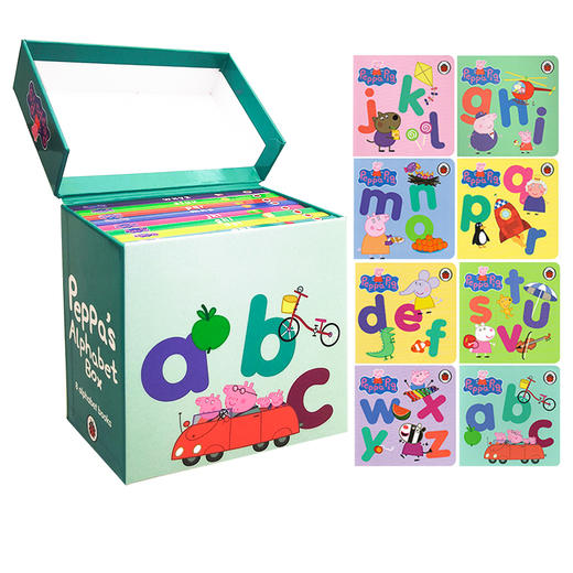 0-5岁】Peppa Alphabet Box 8册盒装 粉红猪小妹 字母学习 启蒙认知纸板书套装 商品图0
