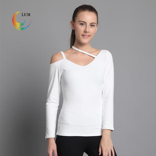 LUM8372露檬瑜伽服简约瑜珈长袖锦纶瑜伽服（含胸垫） 商品图4