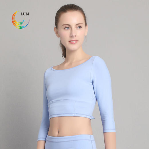 LUM8312露檬瑜伽服简约瑜珈长袖锦纶瑜伽服（含胸垫） 商品图2