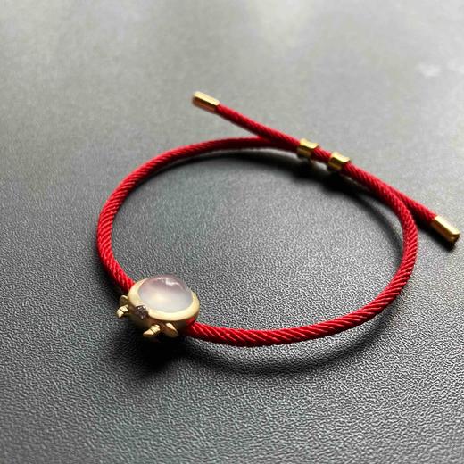 高冰到玻璃种翡翠抱抱牛手链手绳18k黄金钻石镶嵌 商品图3