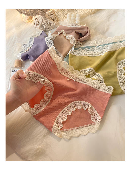 （99元/3条）蕾丝边裸氨32针内裤舒适包臀52050 商品图3