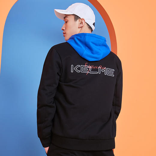 卡尔美运动休闲夹克春秋男针织开衫外套纯色拉链茄克上衣 商品图1