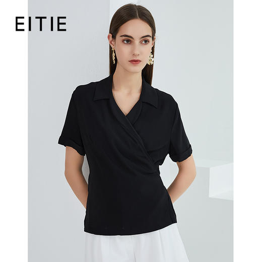EITIE爱特爱女装夏季新款百搭修身显瘦T恤小上衣夏5913619小上衣 商品图0