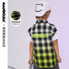 漫画家童装纯棉儿童格子衬衫无袖男童潮款夏季女童衬衣上衣韩版 商品缩略图0