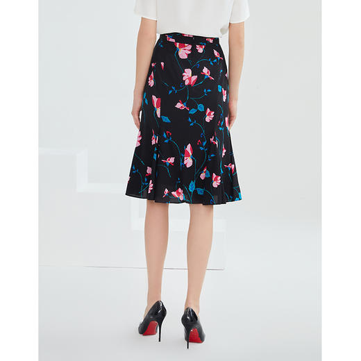 EITIE爱特爱夏季女装高腰文艺印花包臀半身裙5906611半裙 商品图4