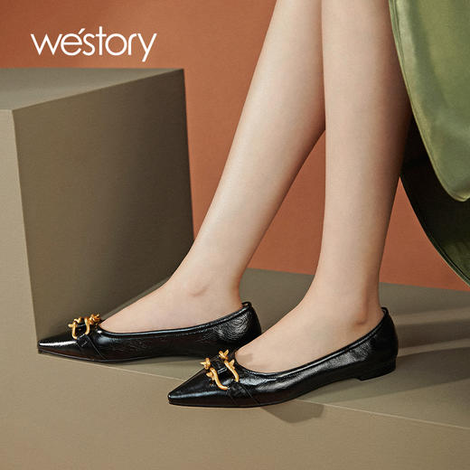westory2020新款浅口单鞋女平底舒适百搭W20CE70011 商品图2