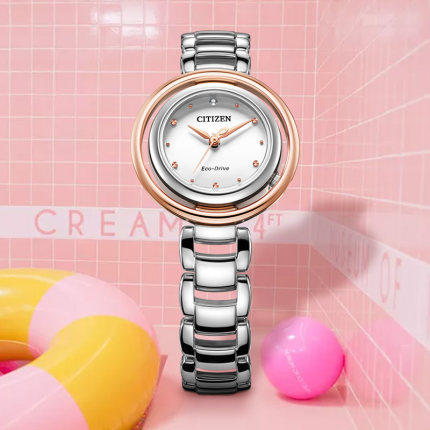 西铁城日本官方正品商务休闲潮流防水间金光动能女表EM0668-83A 商品图1