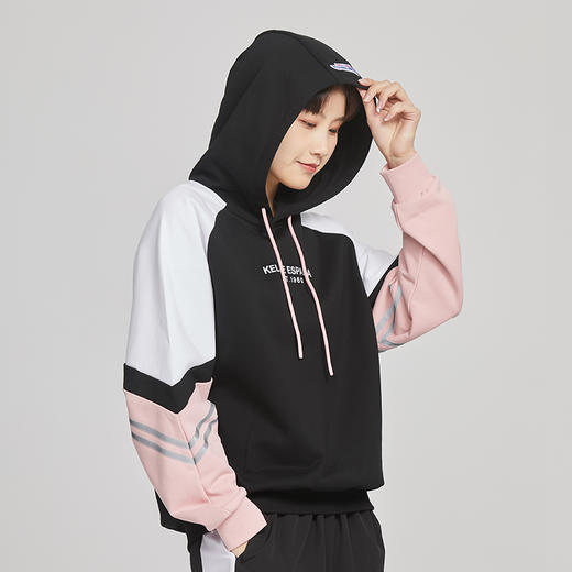 卡尔美运动休闲卫衣春秋款男女中性套头衫拼接针织上衣 商品图2