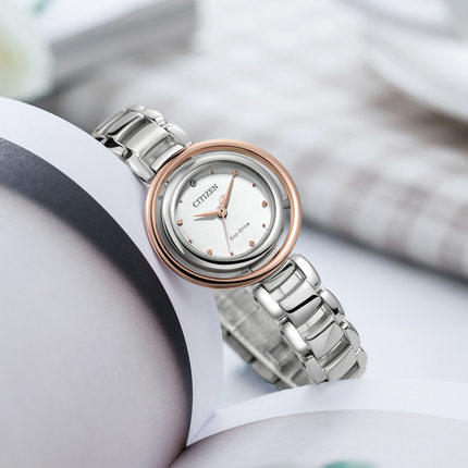 西铁城日本官方正品商务休闲潮流防水间金光动能女表EM0668-83A 商品图3